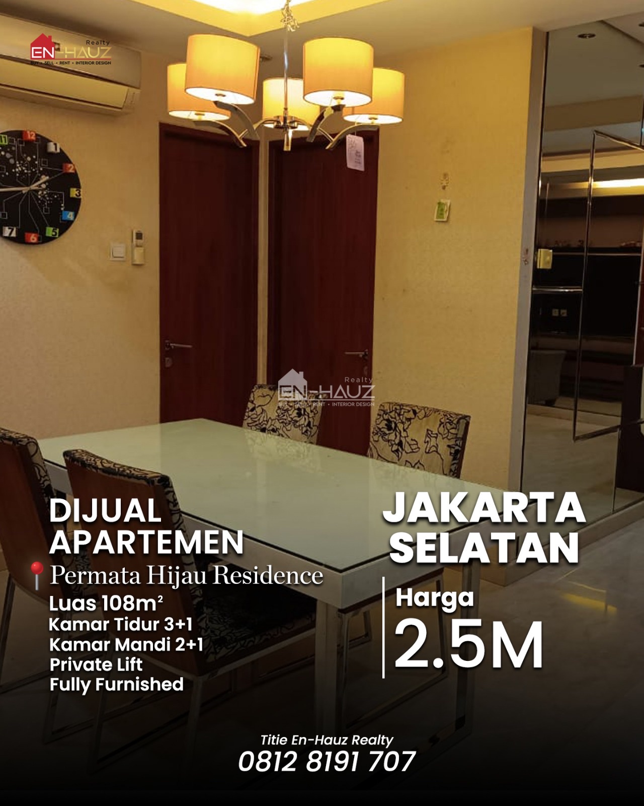 Apartemen Dijual di Permata Hijau, Jakarta Selatan